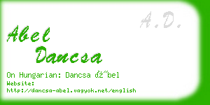 abel dancsa business card